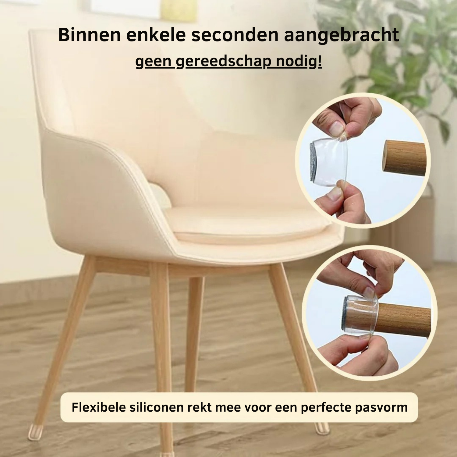 FlexiSock™ – Stoelpootbeschermers met Viltlaag tegen Krassen & Geluid