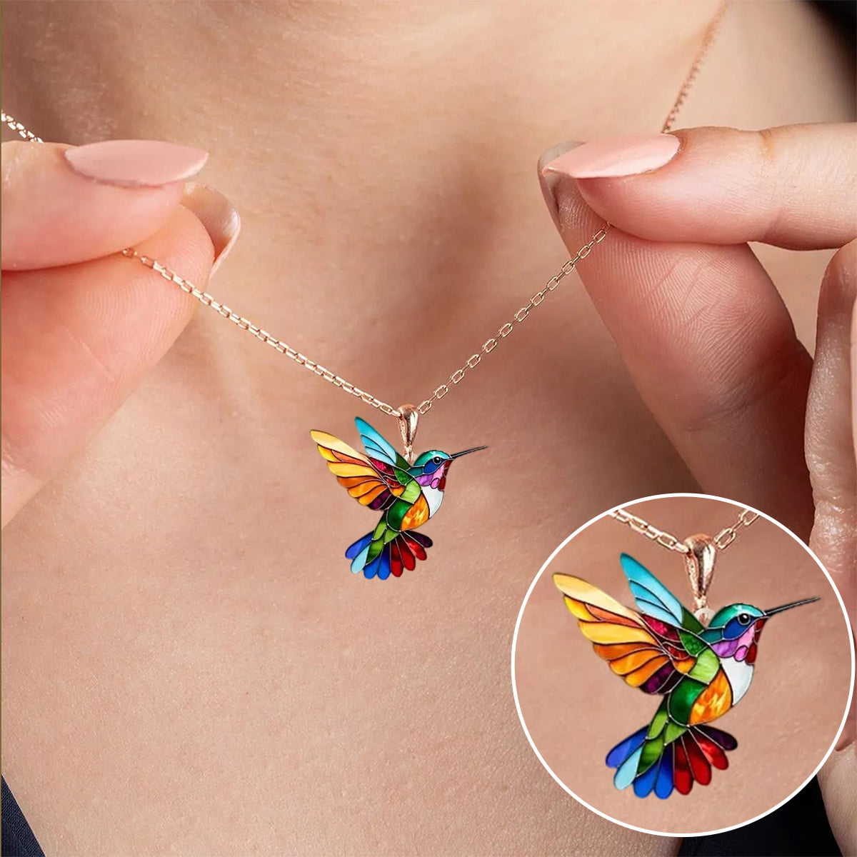 Multicolor Kolibrie Ketting – Symbool van Vrijheid & Geluk