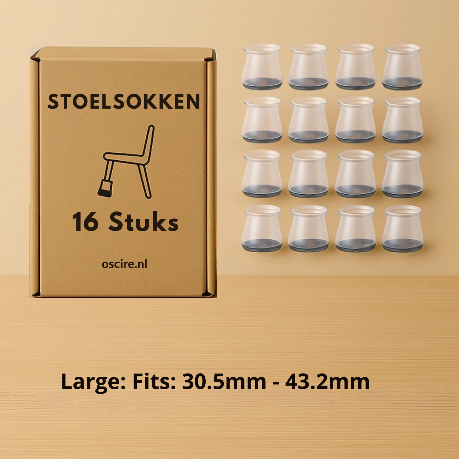 FlexiSock™ – Stoelpootbeschermers met Viltlaag tegen Krassen & Geluid