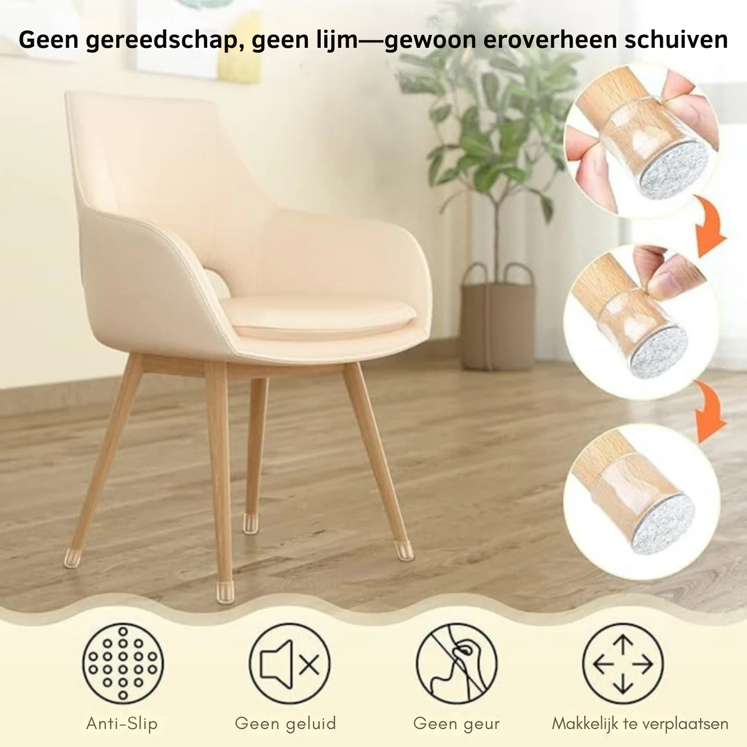 FlexiSock™ – Stoelpootbeschermers met Viltlaag tegen Krassen & Geluid