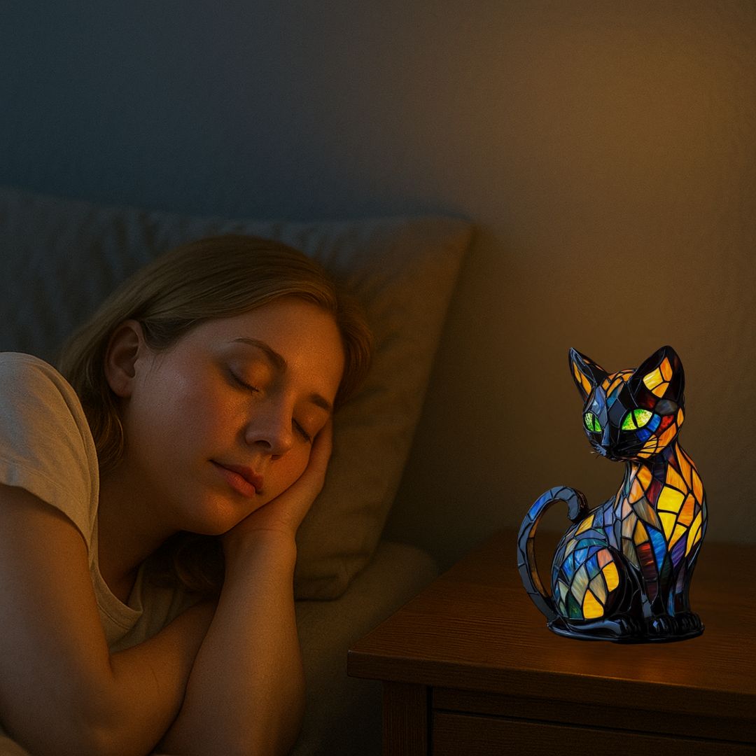 PawGlow™ – Handgemaakte Mozaïek Kat Lamp