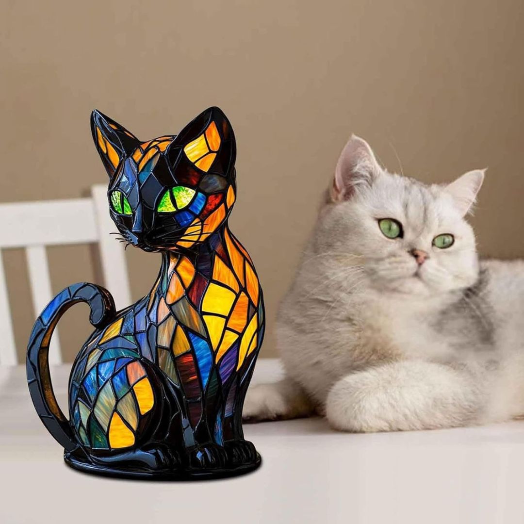 PawGlow™ – Handgemaakte Mozaïek Kat Lamp