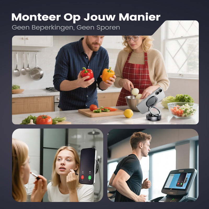 MagnetMount™ – 360° Verstelbare Telefoonhouder met Zuignap