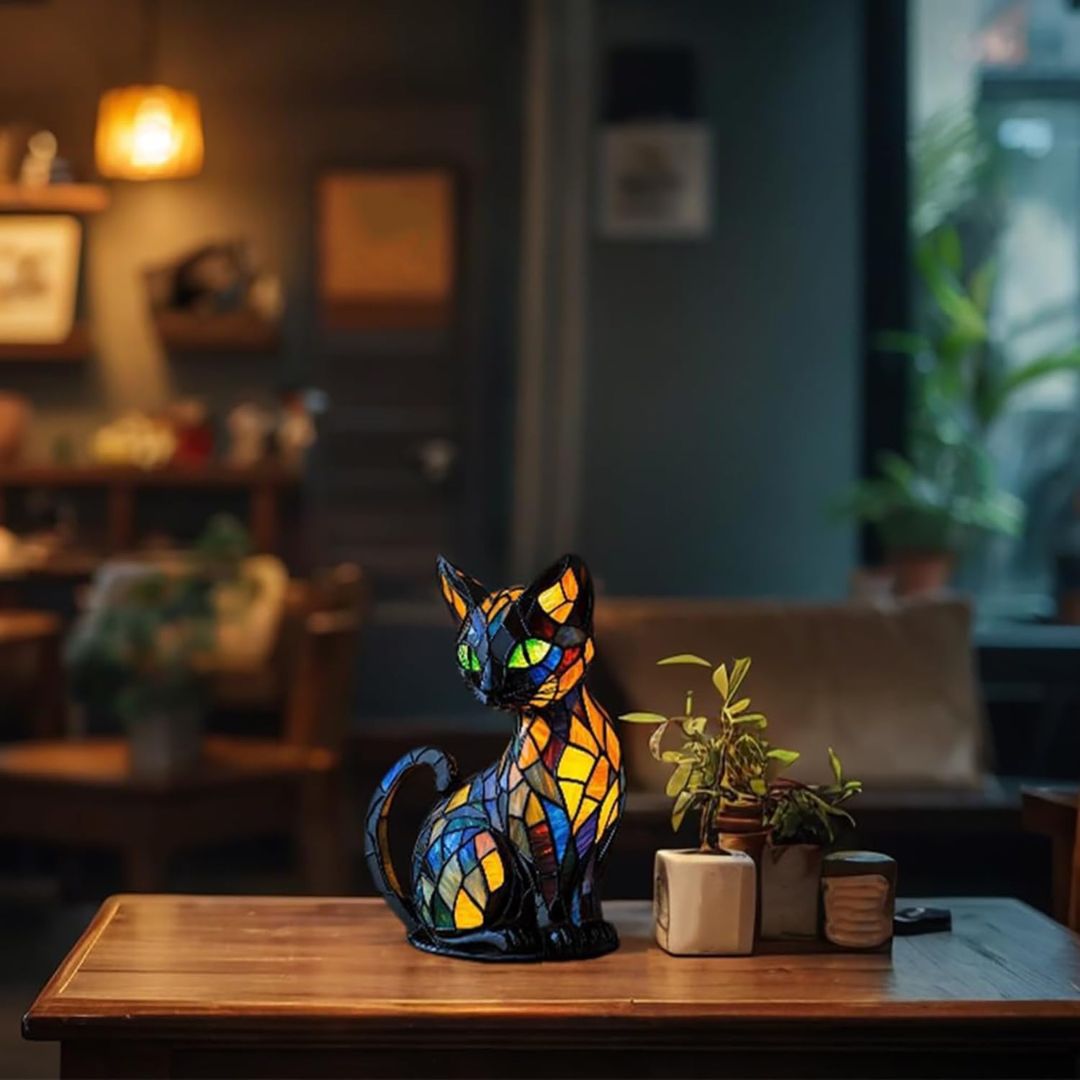 PawGlow™ – Handgemaakte Mozaïek Kat Lamp