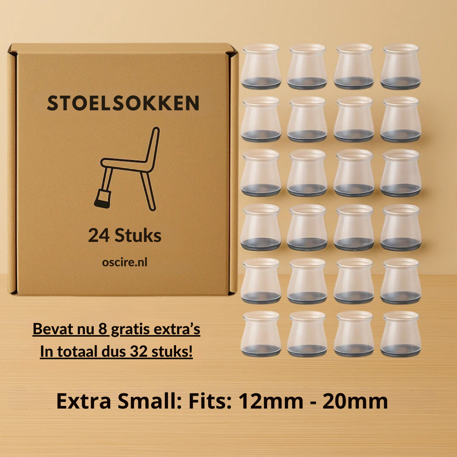 FlexiSock™ – Stoelpootbeschermers met Viltlaag tegen Krassen & Geluid