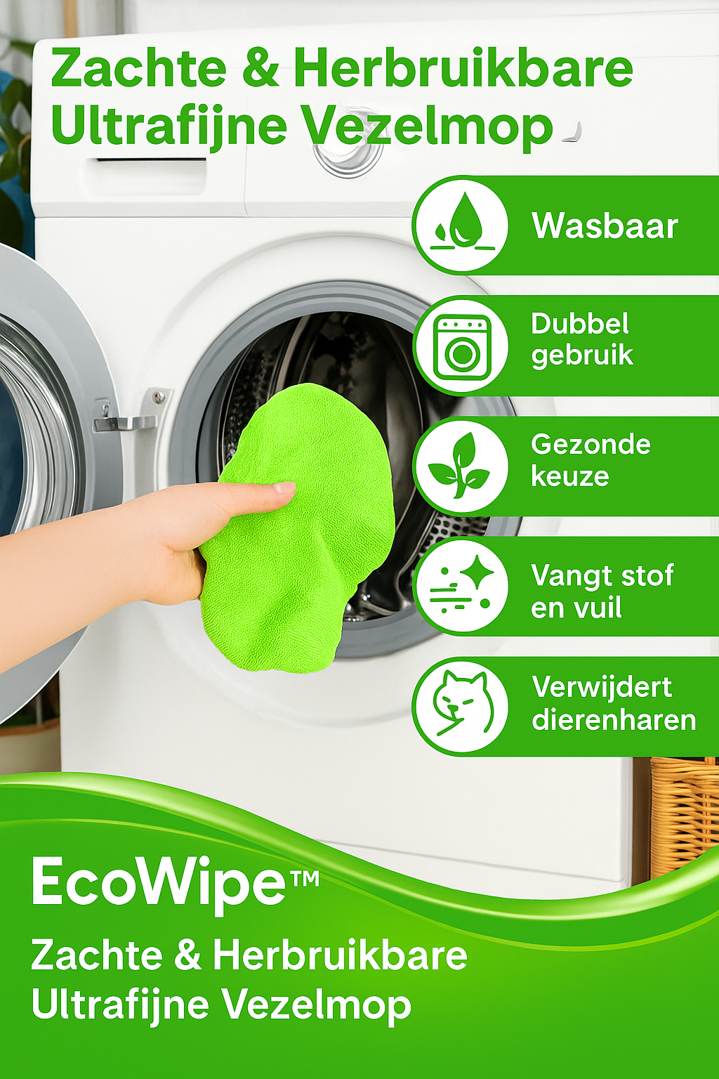 EcoSwipe™ - Herbruikbare mop voor Swiffer