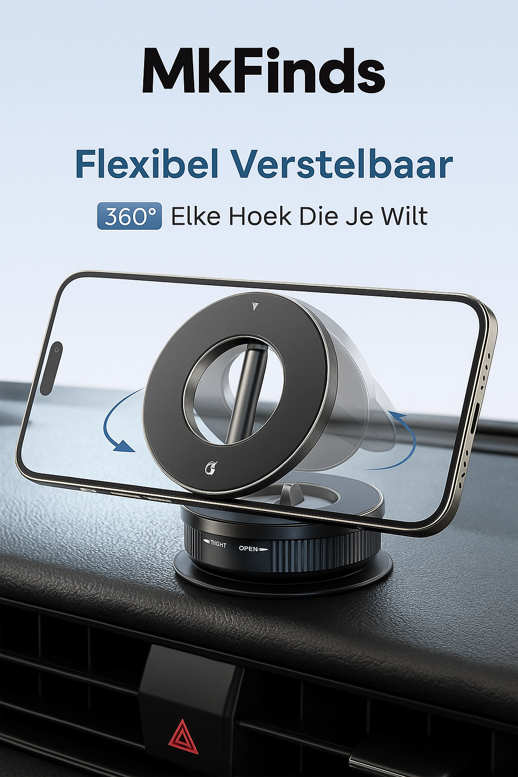 MagnetMount™ – 360° Verstelbare Telefoonhouder met Zuignap