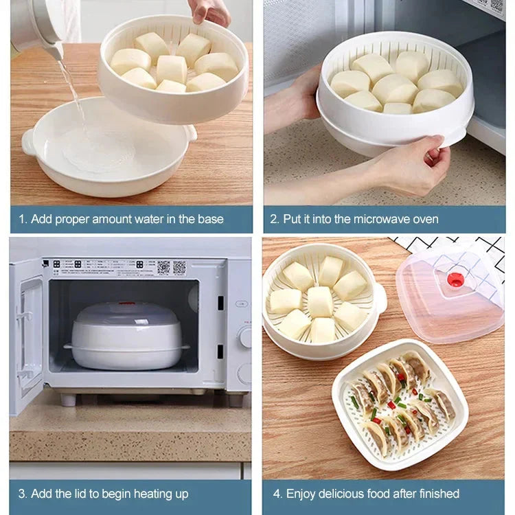 SteamBowl™ – Multifunctionele Magnetron Stomer & Verwarmingsbak